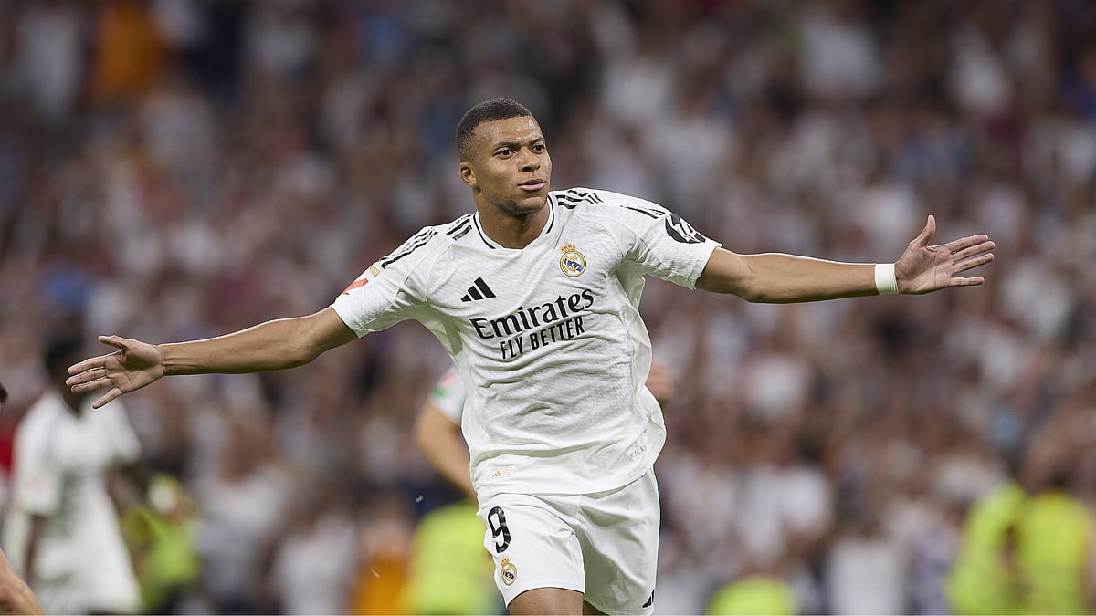 Kylian Mbappe netted his first La Liga goal for Real Madrid on Sunday - null