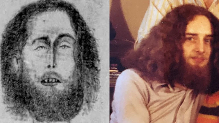 Pinnacle Man (L) sketch and Nicholas Paul Grubb's (R). - Facebook/ X