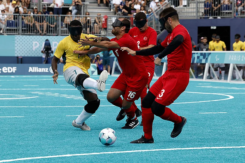 Paris Paralympics 2024 Day 4 Best Photos_blind football match between Brazil and Turkey