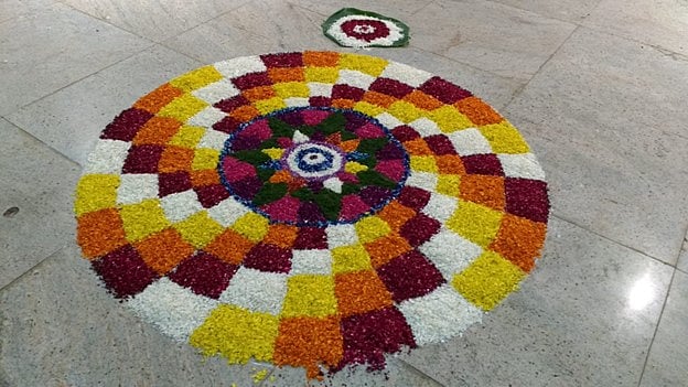 Pookkalam in a residential society
