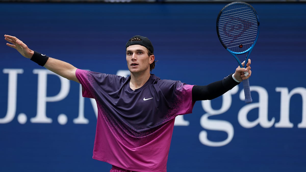 Jack Draper celebrates his win over Alex de Minaur