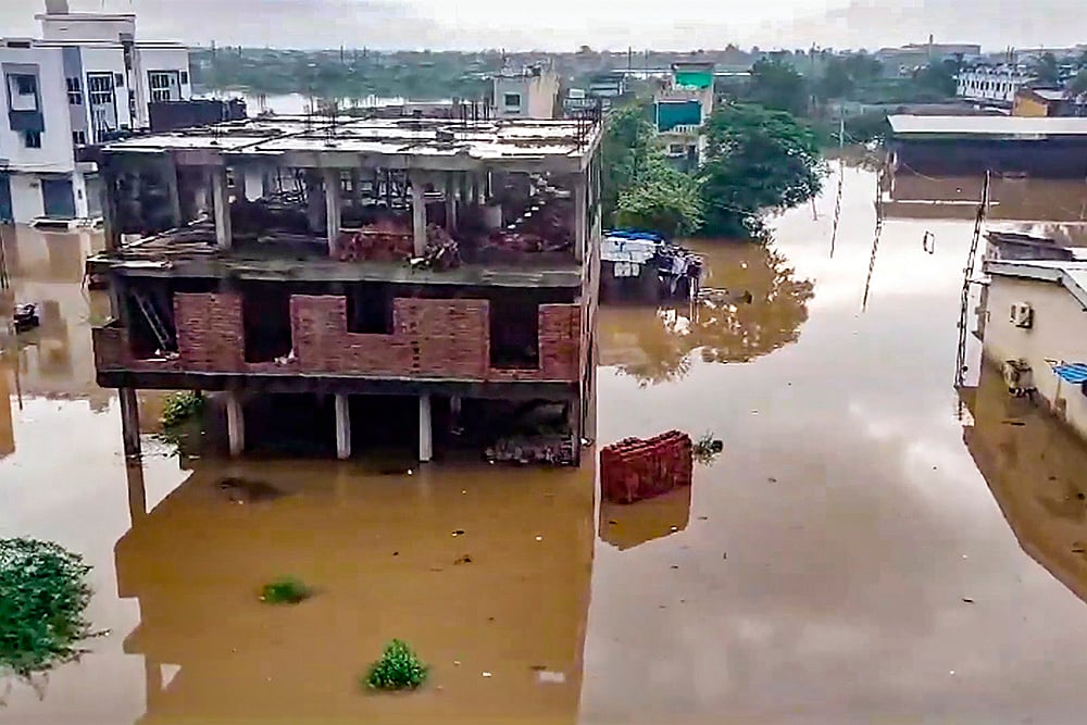 A flooded locality in Surat