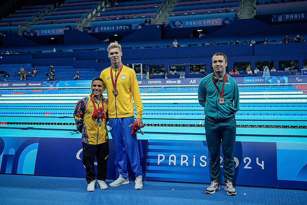 2024 Paris Paralympic games Day 7_ Swimming mens 50 m. Freestyle - S7