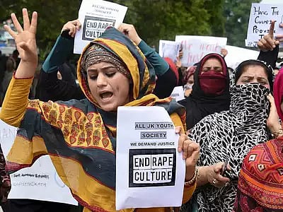 PTI : Women protesting against rape