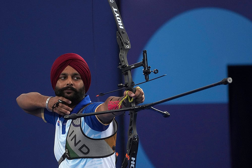 2024 Paris Paralympic games Day 7_ Harvinder Singh competes in the mens Individual Recurve Open