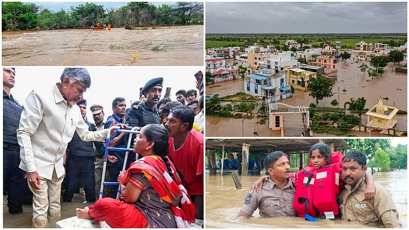 Visuals from floods and rains in Gujarat, Andhra and Telangana |
