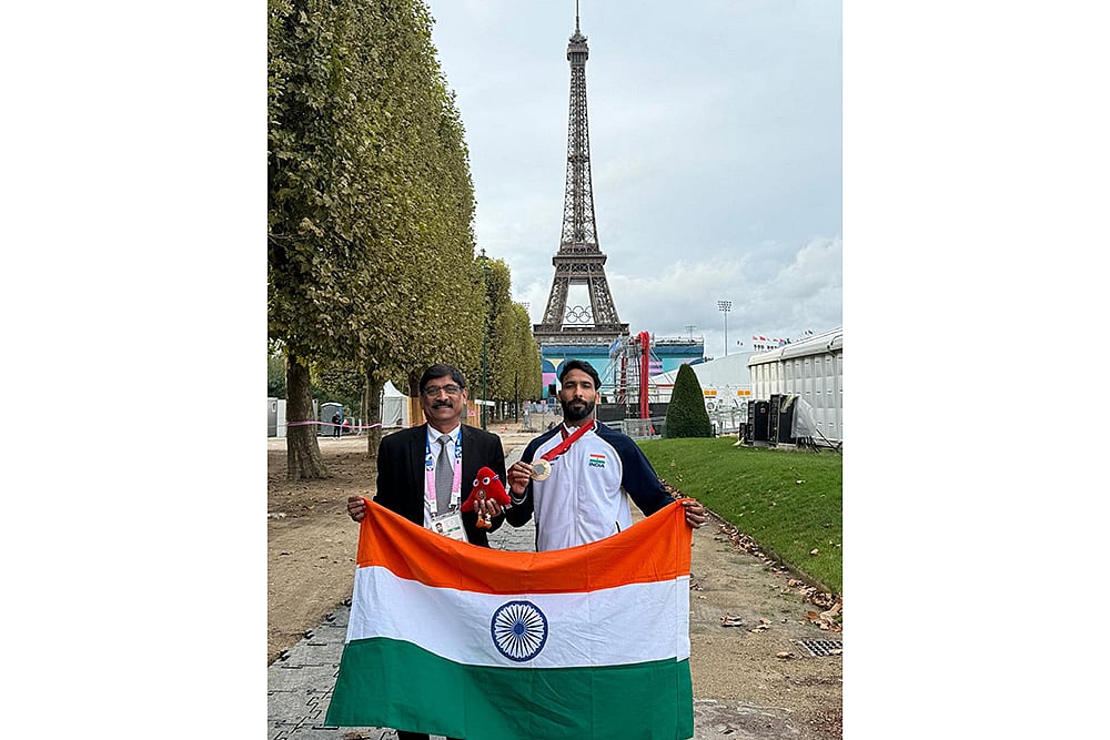 2024 Paris Paralympics Games Day 8_ Para Judo player Kapil Parmar with bronze medal