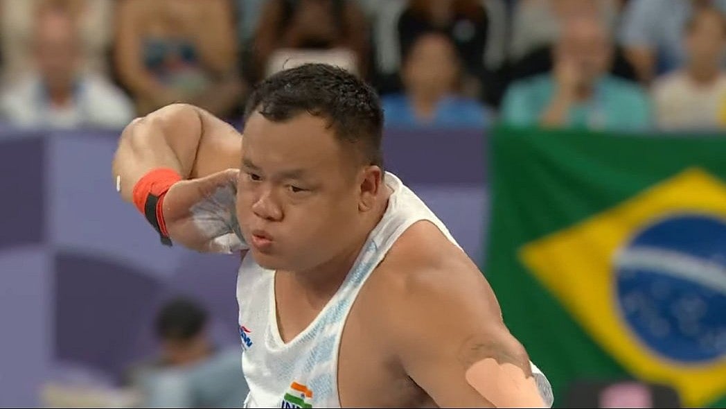 Paralympics Screengrab : Hokato Sema in action in the men's shot put final F57 category
