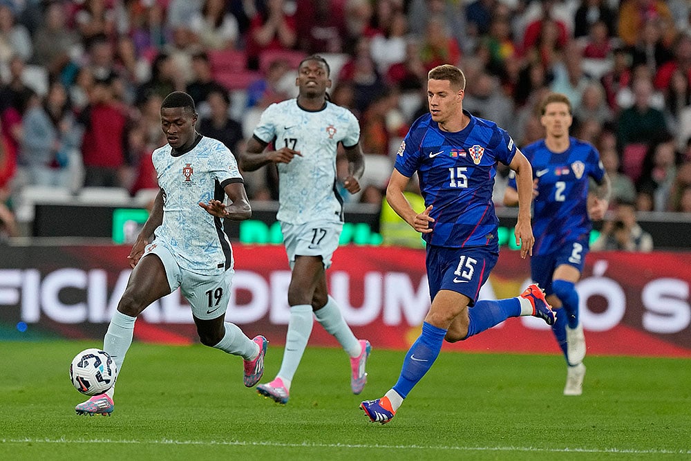 Portugal vs Croatia - Portugals Nuno Mendes during the UEFA Nations League soccer match