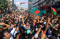 The Growing Power Of Youth Action In India And Bangladesh via AP : People gather in front of the Bangladesh Nationalist Party (BNP) headquarters during a rally in Dhaka