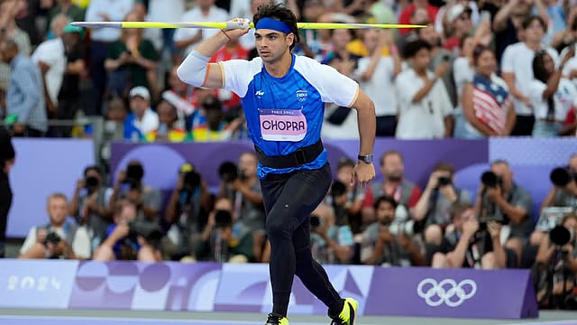 AP : India's Neeraj Chopra competing in the men's javelin throw final at the 2024 Paris Olympics. 