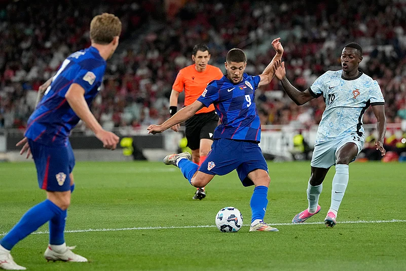 Portugal and Croatia - Andrej Kramaric takes a shot during the UEFA Nations League soccer match