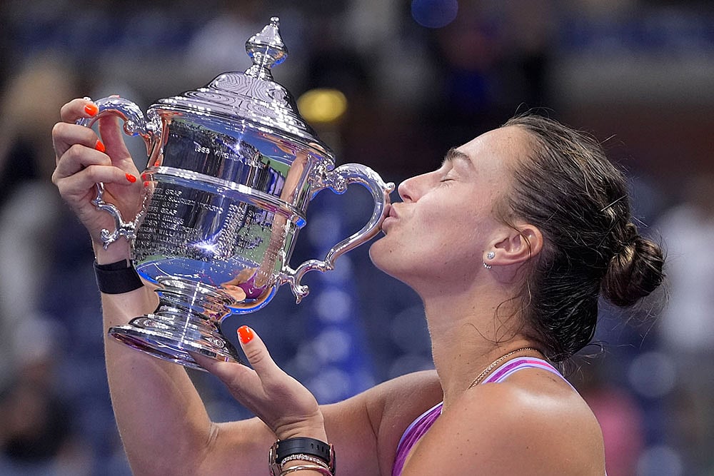 Photo: AP/Frank Franklin II : US Open Tennis: Aryna Sabalenka vs Jessica Pegula