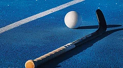 Representative image showing hockey stick and ball. - X/HockeyIndia