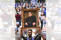 When Discrimination Is Social, Why Should Reservation Be Economic? Photo: Sakib Ali/Hindustan Times via Getty Images : BSP workers take out protest march during Bharat Bandh against the Supreme Court's decision on creamy layer in Scheduled Caste and Scheduled Tribe reservation on Hapur road DM office in Ghaziabad.