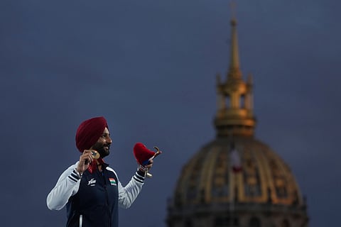 Indian archer Harvinder Singh at the Paris Paralympics 2024. 
