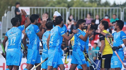 India national hockey team at the Asian Champions Trophy 2024. 