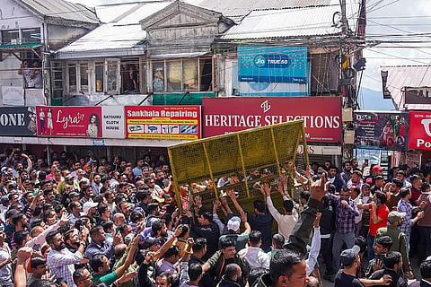 Mosque dispute: Protest in Himachal's Sanjauli