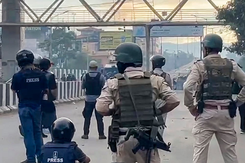 Manipur: Security personnel in a clash with students