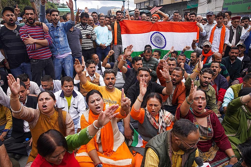 Mosque dispute: Protest in Himachals Sanjauli