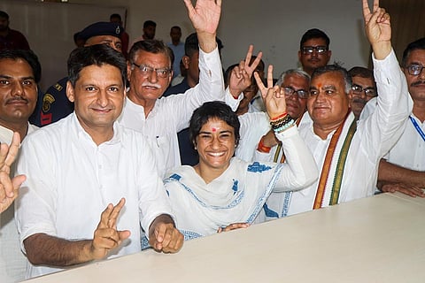 Vinesh files nomination for Haryana Assembly polls