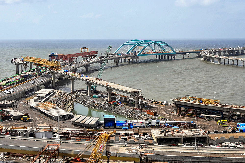 The girders bridge connecting Mumbai Coastal Road Project with Bandra-Worli Sea Link, in Mumbai