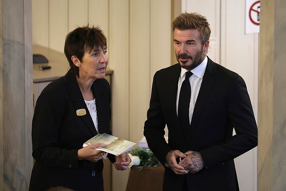 Sven-Goran Eriksson Funeral - David Beckham arrives to attend the funeral service 