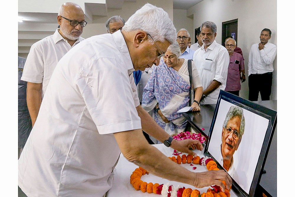 Prakash Karat pays tribute to party General Secretary Sitaram Yechury