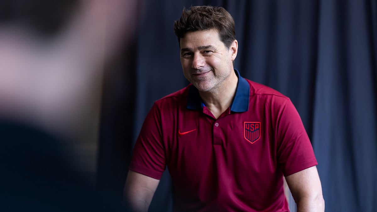 Mauricio Pochettino sits down for an interview as the new manager of the United States soccer team