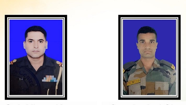 X/@Whiteknight_IA : L: Slain JOC Nb Subedar Vipan Kumar | R: Slain Sepoy Arvind Singh | 