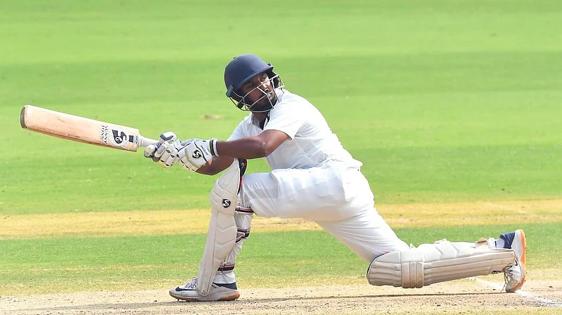 ricky bhui hits ton X akaran a