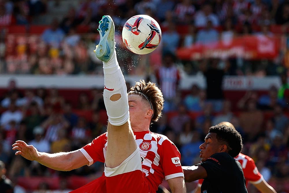 La Liga 2024-25: Barcelona Vs Girona at the Montilivi stadium in Girona, Spain