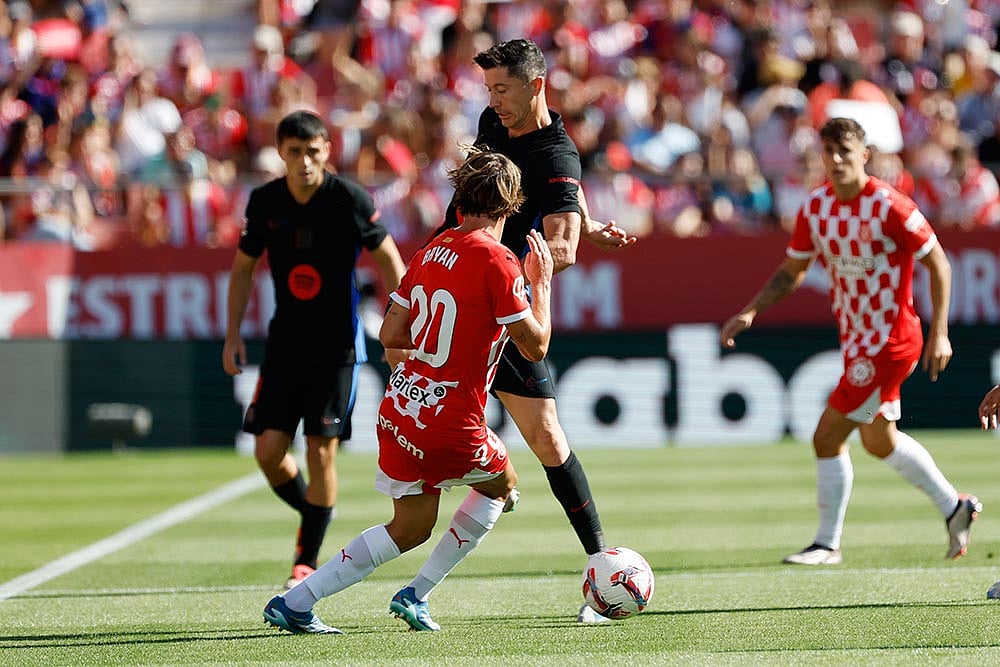 Barcelona Vs Girona at the Montilivi stadium in Girona, Spain