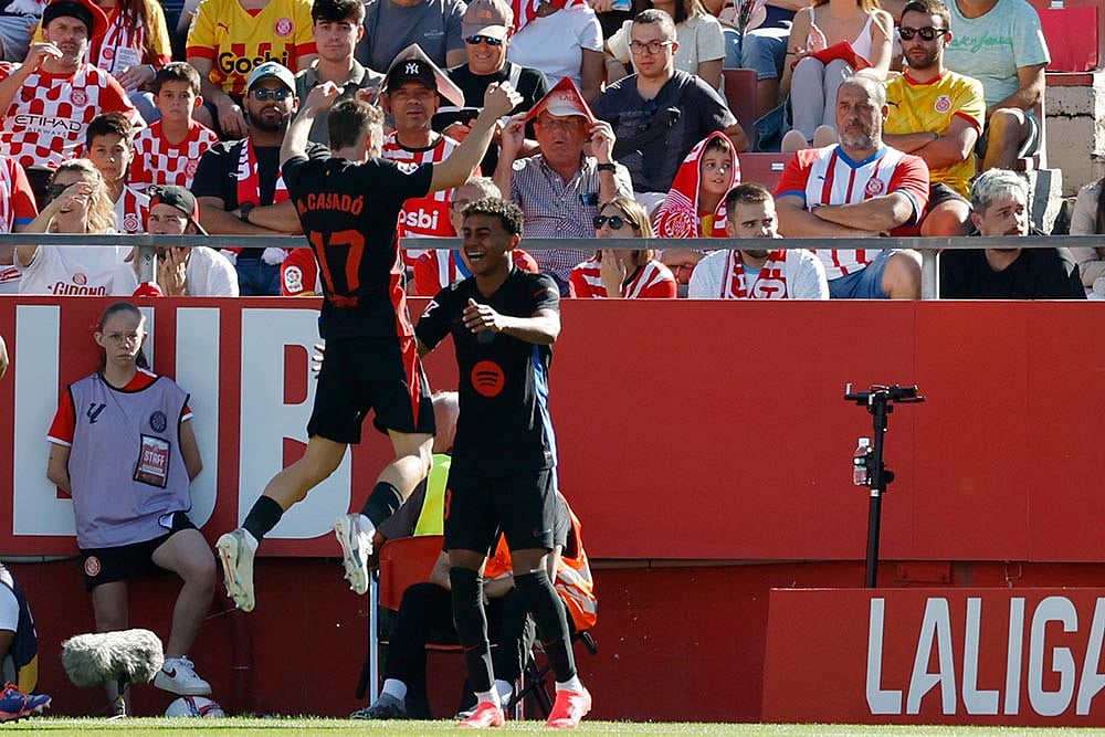 La Liga Spain Soccer at the Montilivi stadium in Girona, Spain