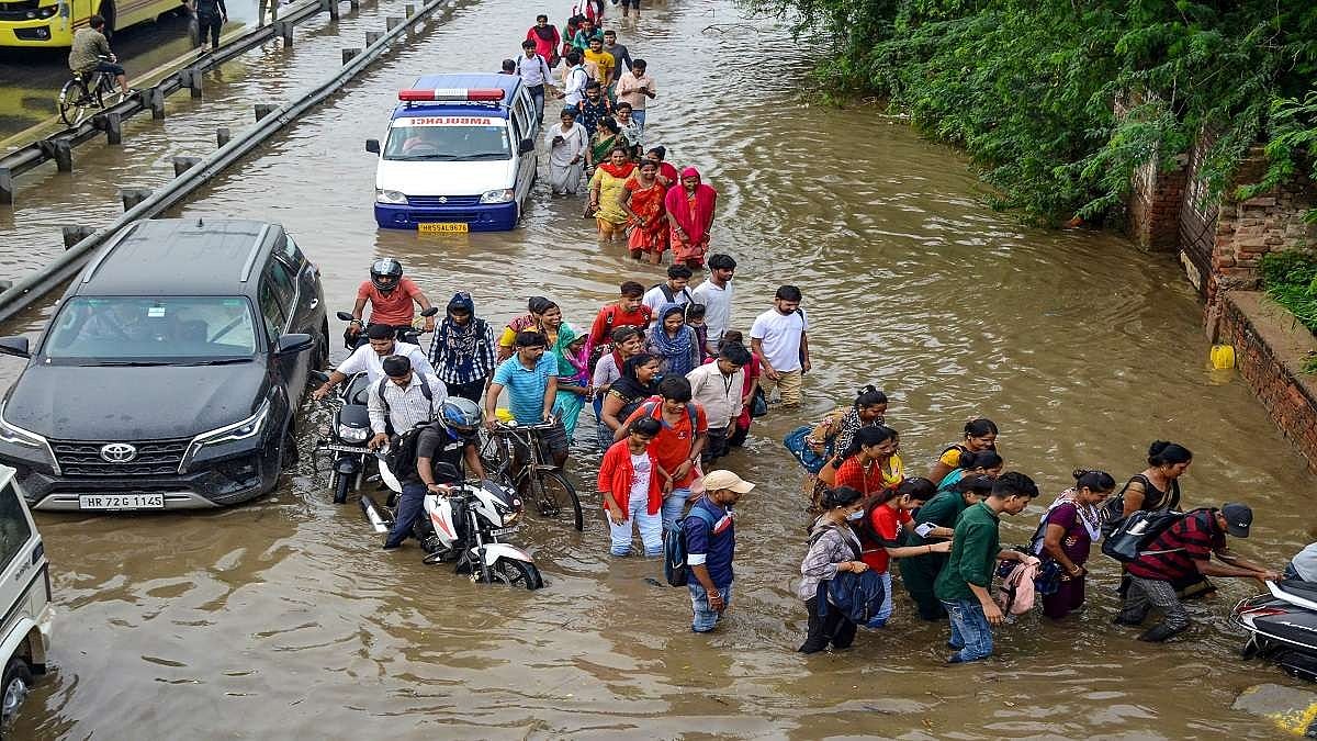 Waterlogging on Delhi roads