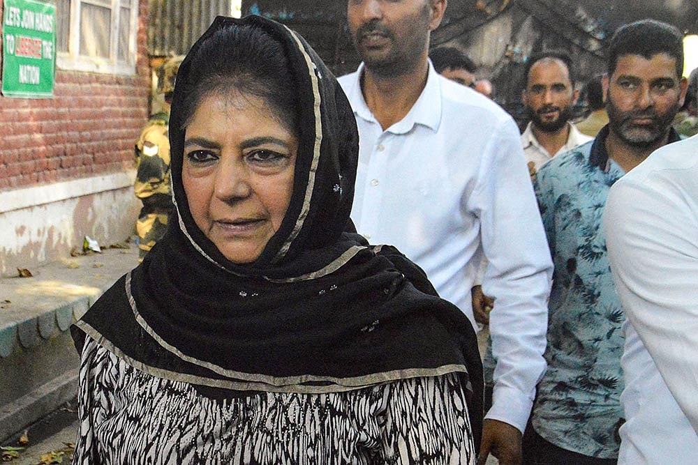 Mehbooba Mufti casts vote