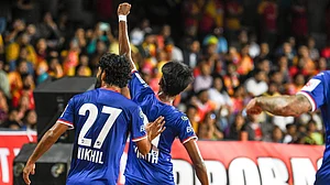 Photo: X | Bengaluru FC : Bengaluru FC teammates during an Indian Super League match.