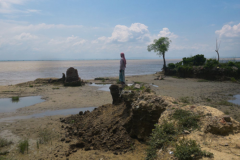 The site of river erosion in North Hukumath Tola village in Malda.