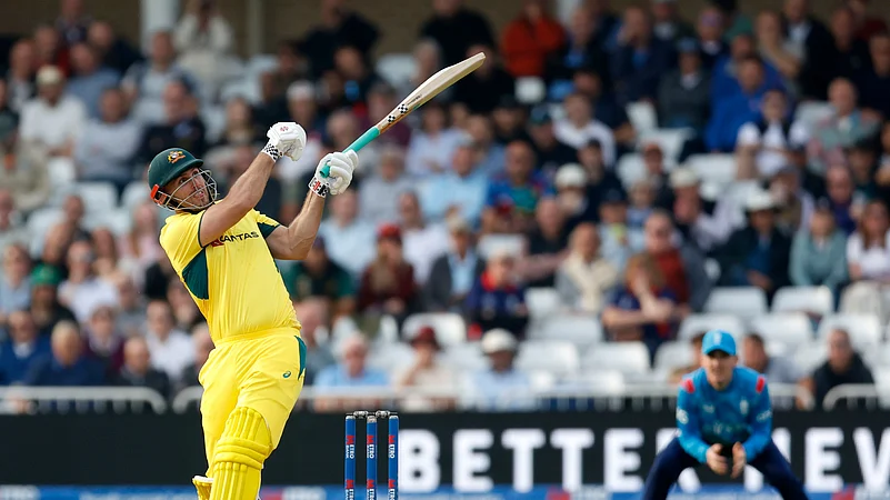 Australias Mitchell Marsh caught out by Englands Brydon Carse. AP Photo