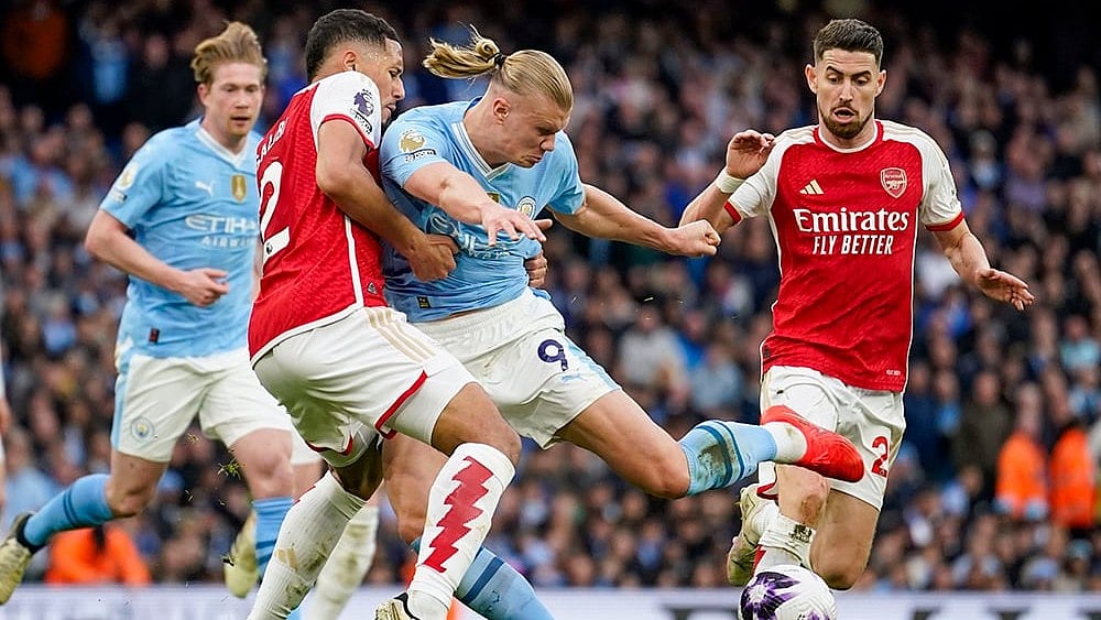 | Photo: AP/Dave Thompson : EPL 2023-24: Manchester City vs Arsenal