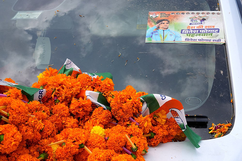 Olympic Wrestler Vinesh Phogat Campaigns for 2024 Haryana polls in Julana constituency_10