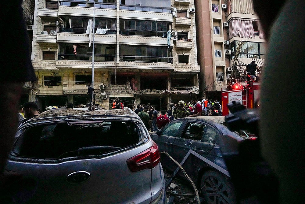 Lebanon Mideast Tensions: Israeli missile strike in Beirut_6