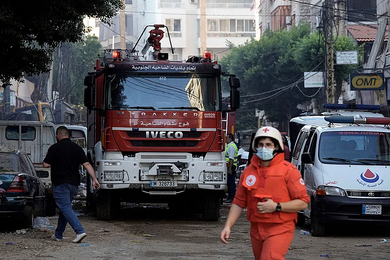 Lebanon Mideast Tensions: Israeli missile strike in Beirut_4