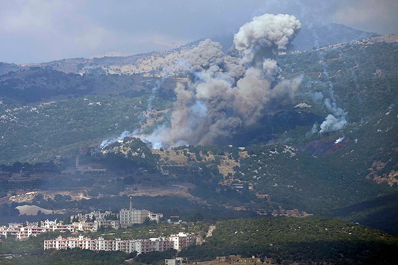 Lebanon Mideast Tensions: Israeli missile strike in Beirut_12