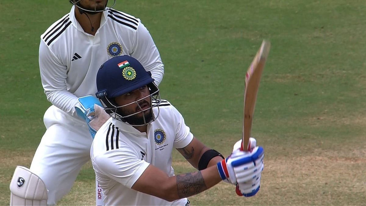 BCCI Domestic  : Riyan Parag in action at the Duleep Trophy 2024. 