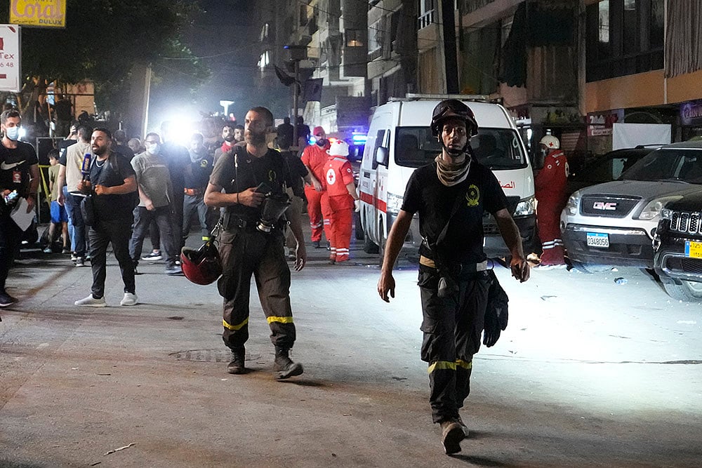 Lebanon Mideast Tensions: Israeli missile strike in Beirut_8