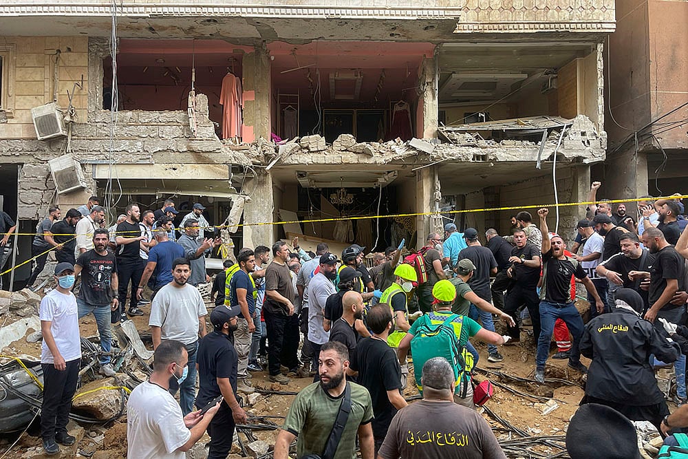 Lebanon Mideast Tensions: Israeli missile strike in Beirut_9