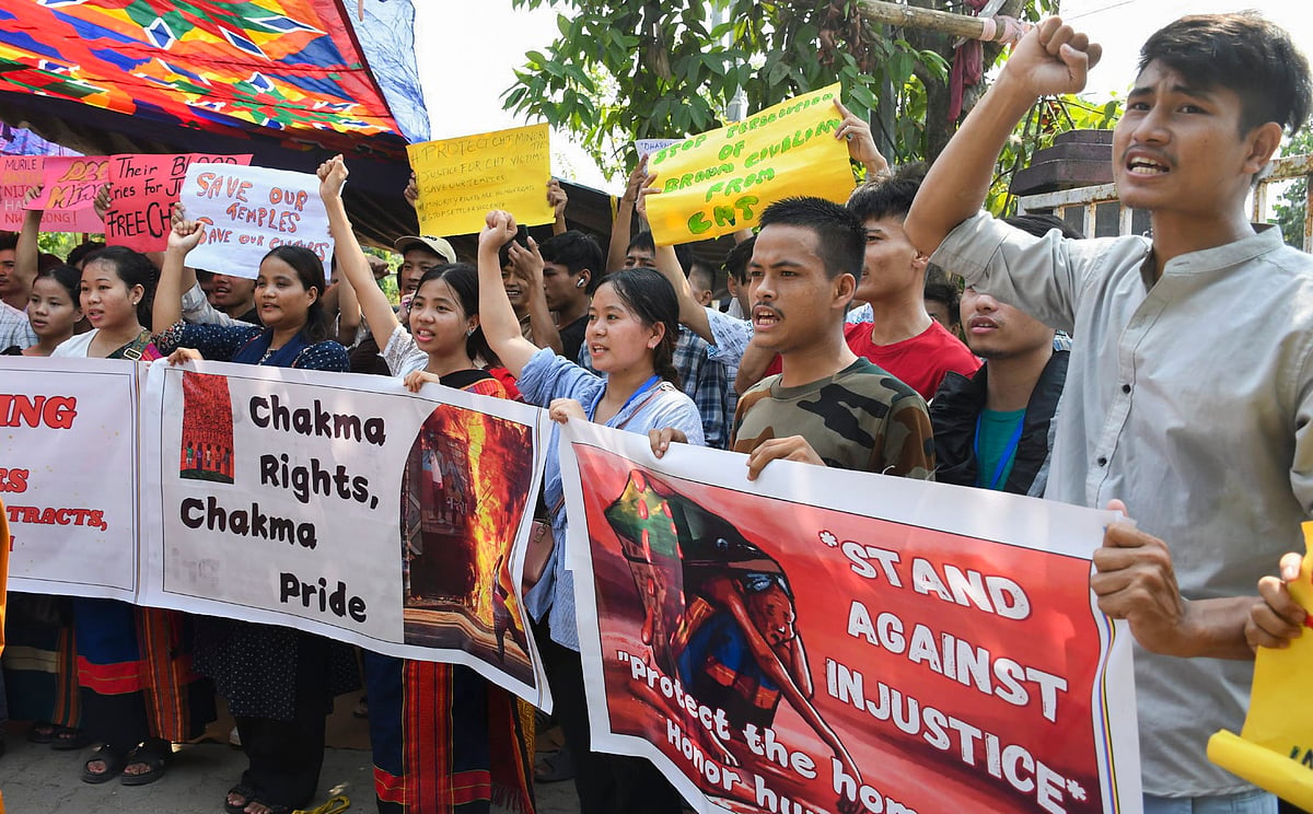 Photo: PTI : Protest over violence against Hindus in Bangladesh