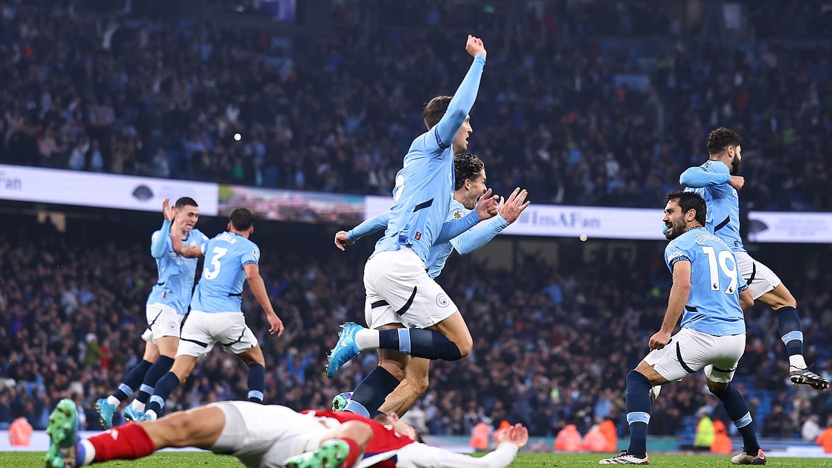 John Stones celebrates his equaliser - null