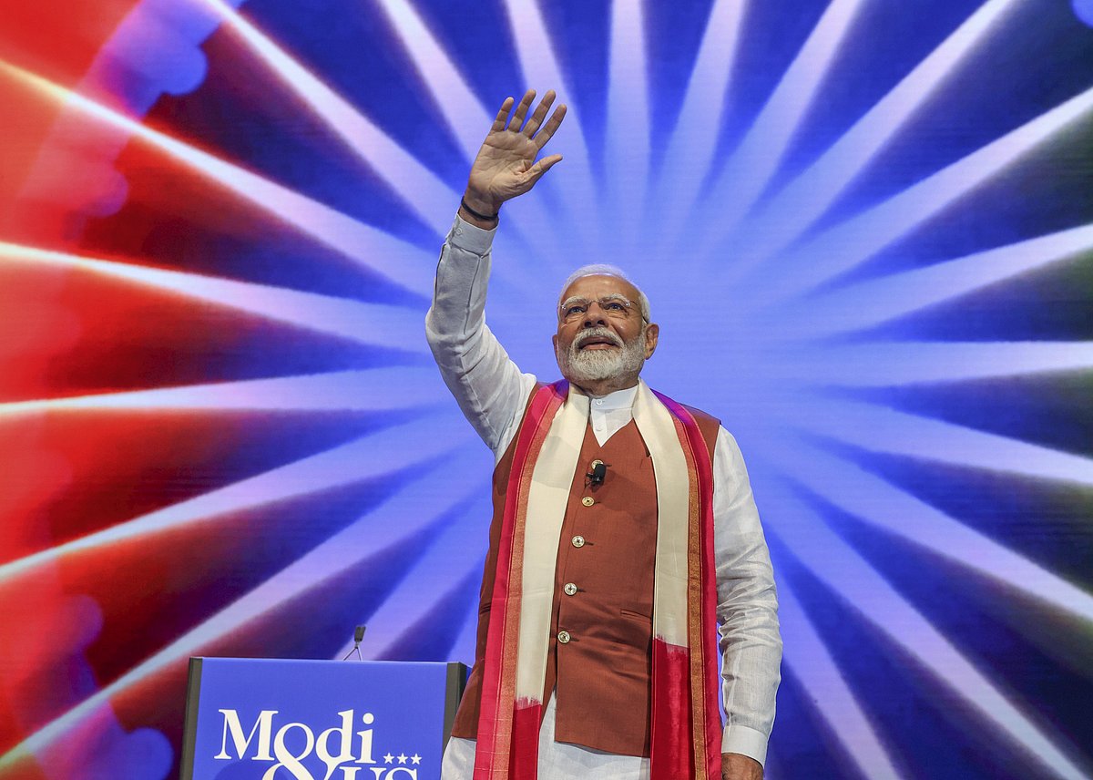 PTI : Prime Minister Narendra Modi during an Indian community event, in New York, USA, Sunday, Sept. 22, 2024. 
